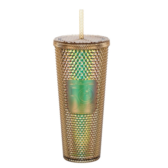 Disney Parks Walt Disney World 50th Anniversary Gold Starbucks Spike Tumbler - Picture 2 of 5